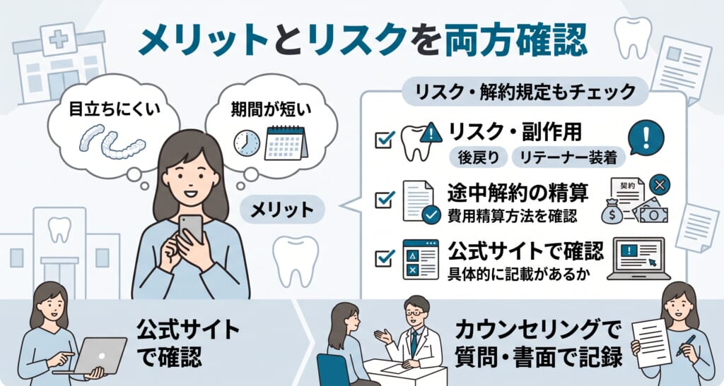 治療期間中のリスク開示と返金規定