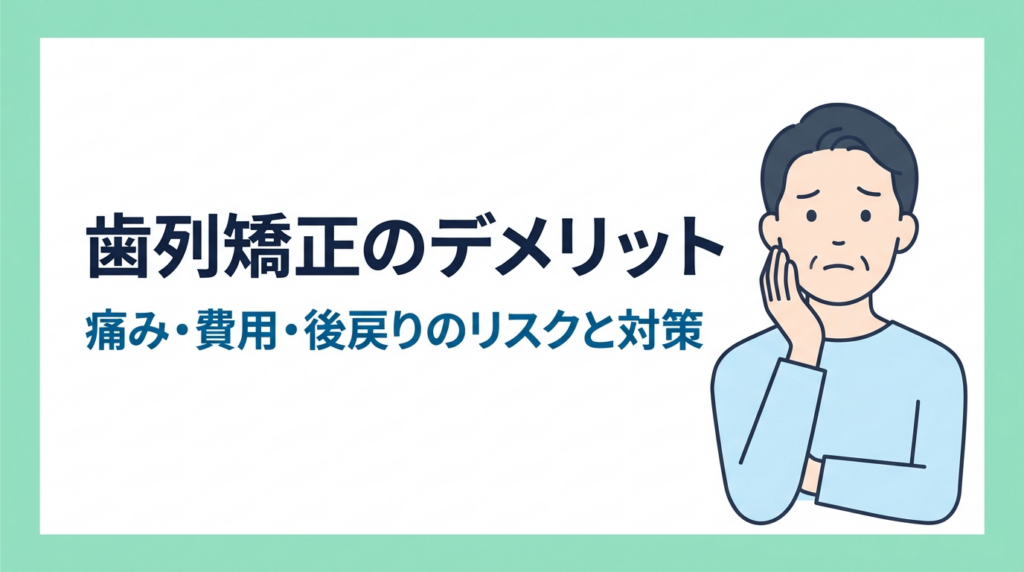 歯列矯正のデメリット 痛み・費用・後戻りのリスクと対策を解説のアイキャッチ画像
