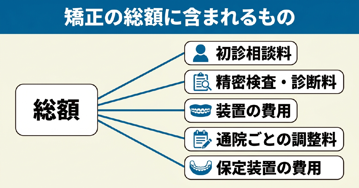 矯正治療の総額に含まれるものと別途かかることがある費用