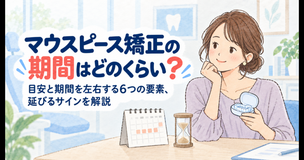 マウスピース矯正の期間はどのくらい？目安と期間を左右する6つの要素、延びるサインを解説
