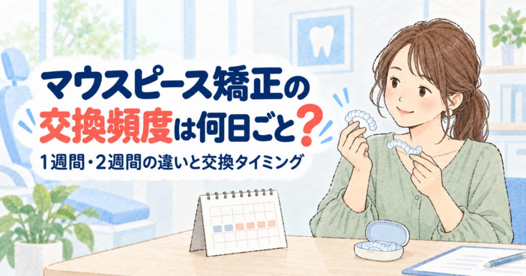 マウスピース矯正の交換頻度は何日ごと？1週間・2週間の違いと交換タイミング