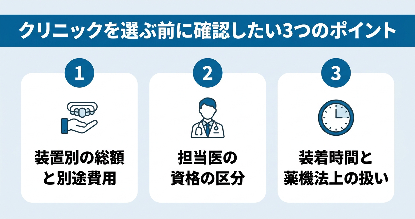 矯正歯科クリニックを選ぶ前に確認したい3つのポイント