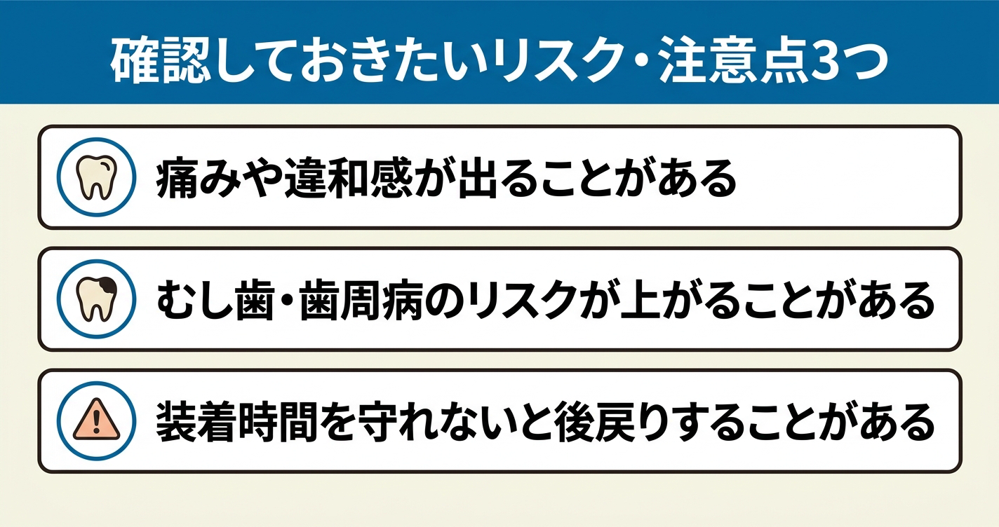 矯正歯科治療で確認しておきたいリスク・注意点3つ