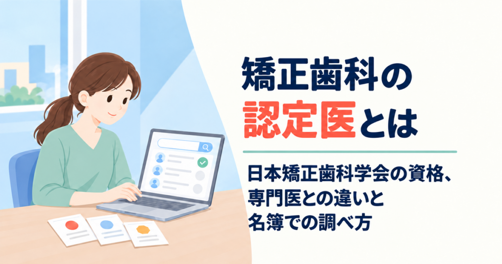 矯正歯科の認定医とは　日本矯正歯科学会の資格、専門医との違いと名簿での調べ方