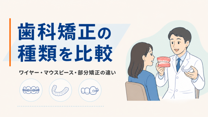 歯科矯正の種類を比較｜ワイヤー・マウスピース・部分矯正の特徴と選び方
