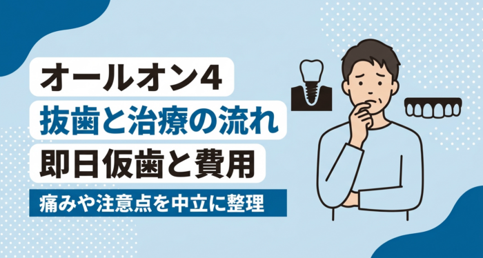 オールオン4の抜歯とは？流れ・即日仮歯・痛みや費用の目安を中立に解説